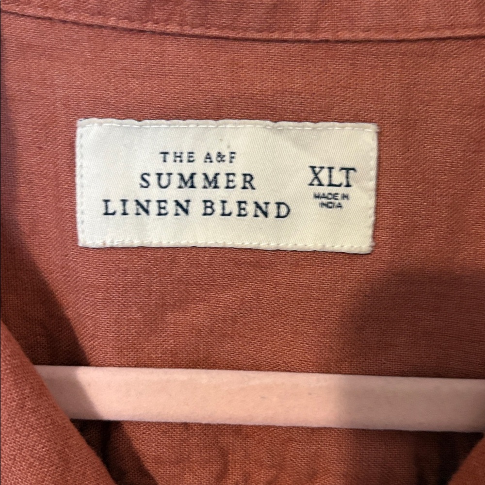Abercrombie & Fitch Terracotta Linen Shirt - Picture 2 of 5
